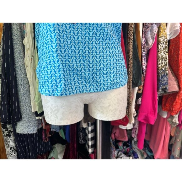 J Crew Blue Aztec Neon Orange Embroidered Tassel Sleeveless Top Sz 0 Boho - Picture 2 of 10